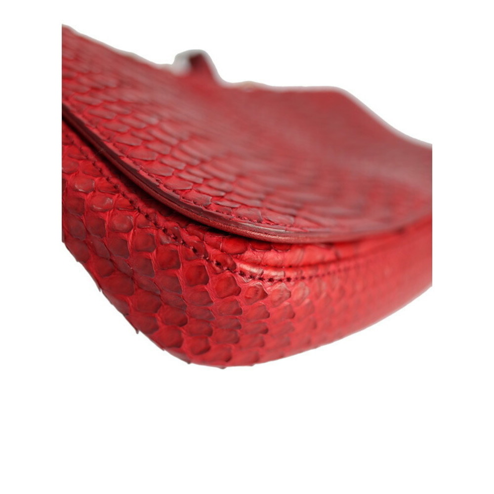Ferragamo Python Chain Shoulder Bag Red - image 6